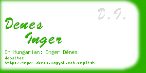 denes inger business card
